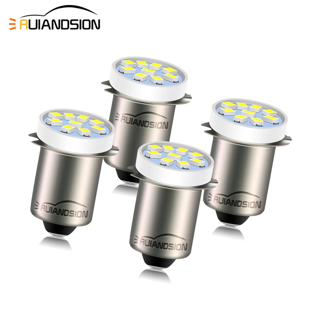 4PCS P13.5S 2.8-3V 0.36W PR2 PR3 LED Lamp 3V 4.5V 6V 6.3V 12V 18V Flashlight Replacement Bulb Torches Work Light Warm White