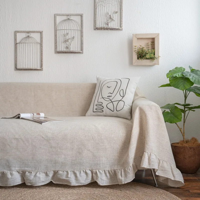 Sofa Covers Anti Cat Scratch Non Stick To Hair Imitation Cotton and Linen Slipcover Cloth Summer Universal Anti Slip Towel