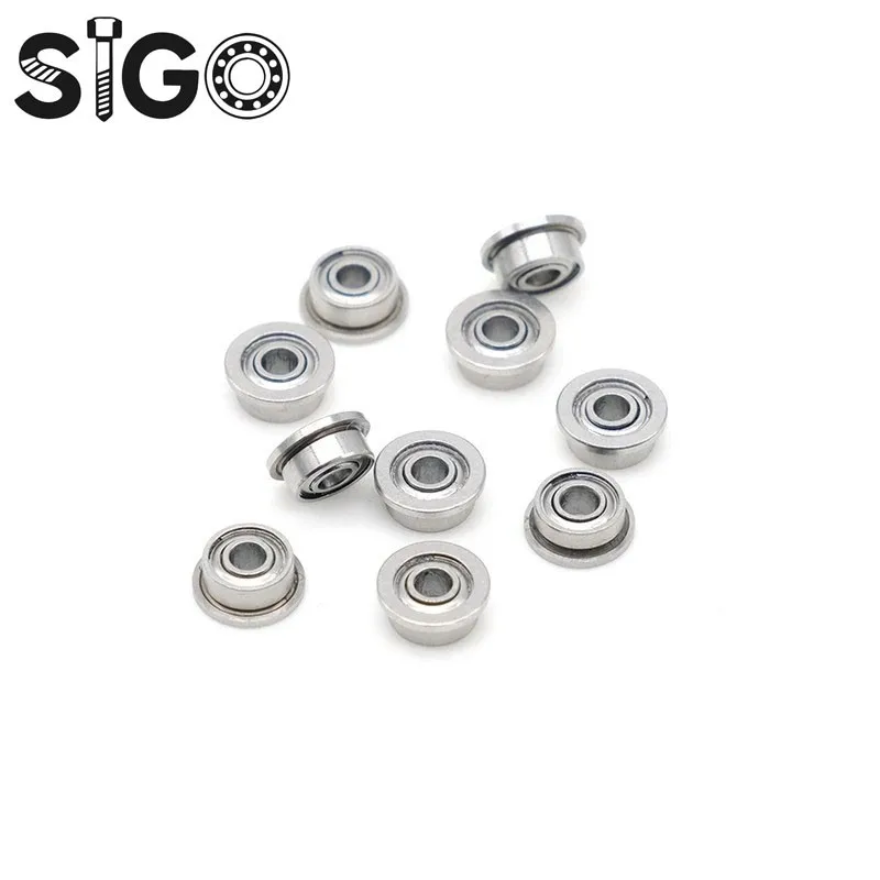 10CS MF74ZZ  4x7x2.5 Mm Flange Bearing Double Shielded Bearing Steel Flanged MF74 Z ZZ Ball Bearings