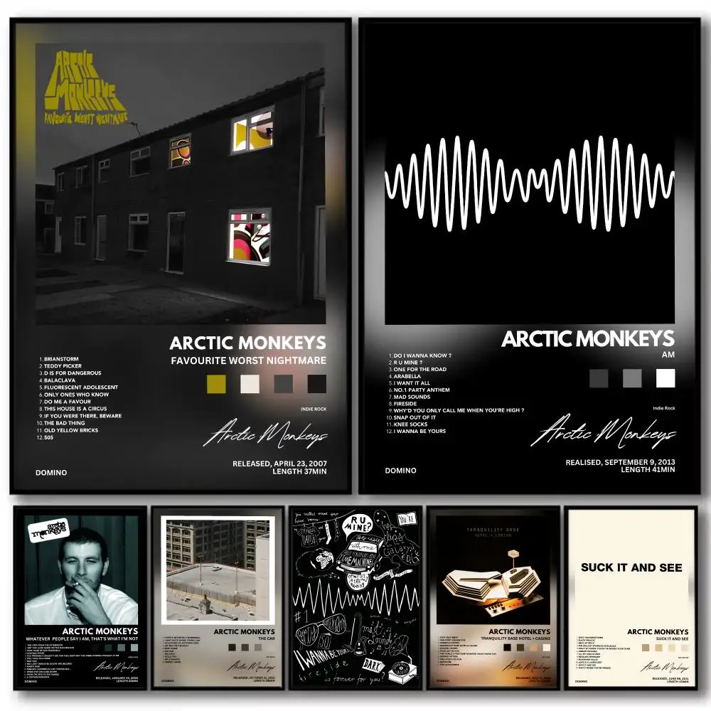 Álbum de Música Band A-Arctic M-Monkey, Pôster Decorativo, Adesivos de Arte para Parede, Impressão de Foto para Decoração de Casa, Sala de Estar, Corredor, Presente