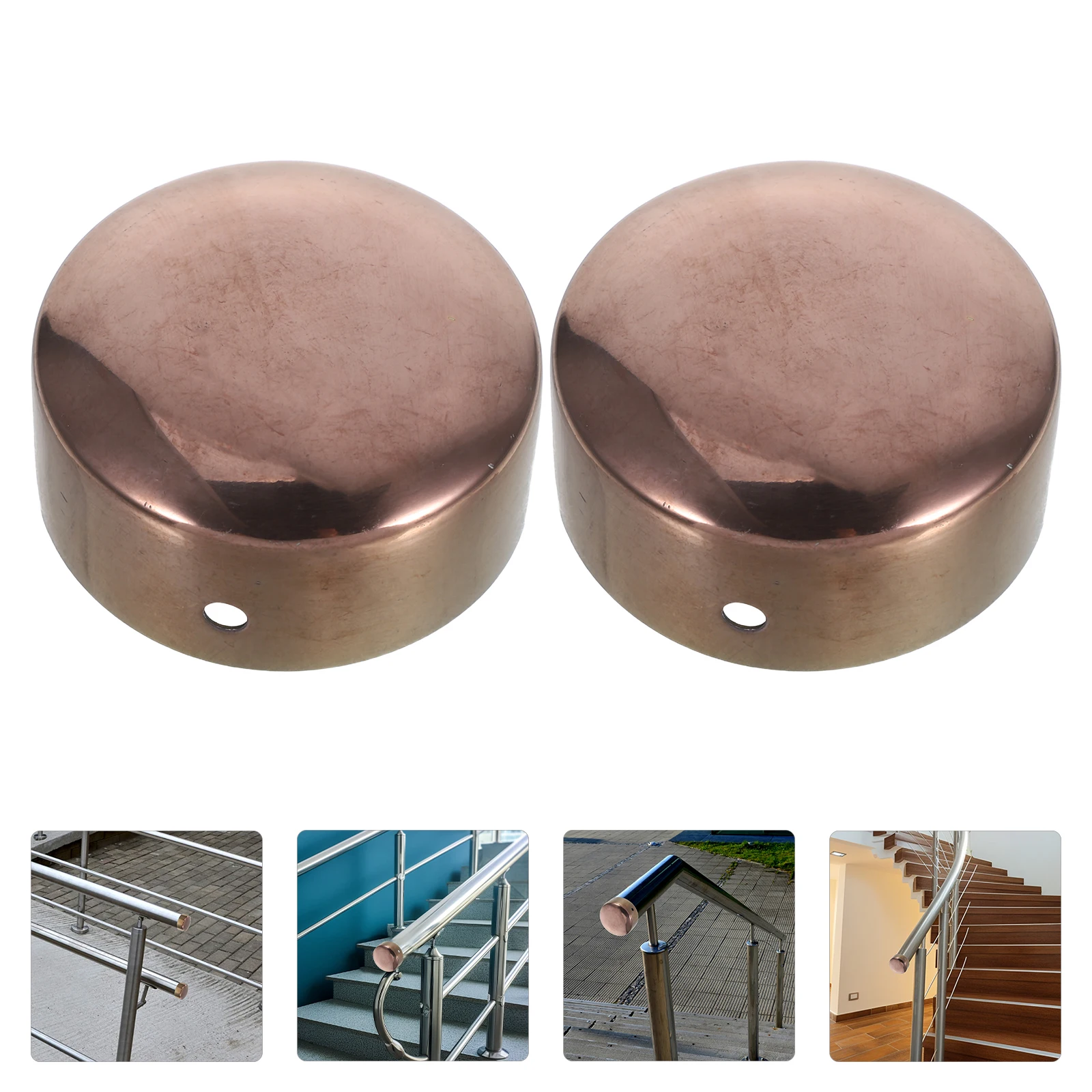 2 stuks RVS LeuningCover DuurzaamFittings ArmsteunLadderCaps RoundRailEndPlugs ConnectingHardware TrafficGuardrail