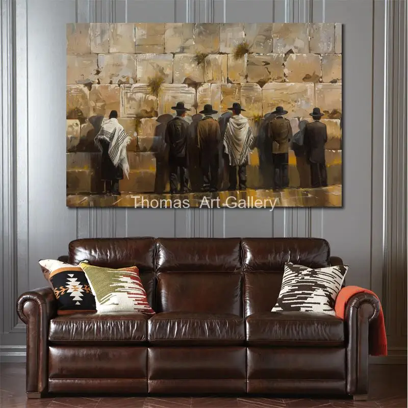 Judaic Art Canvas Prints Kotel Jewish Painting Jerusalem Landscape HD Poster Printed Large Picture Modern Sitting Room Decor