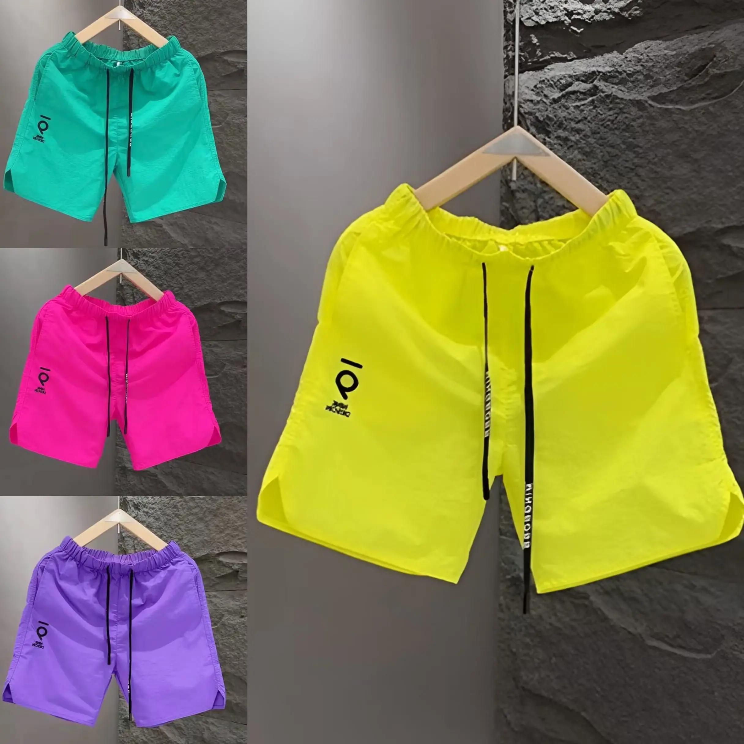 

Летние новые стильные быстросохнущие повседневные спортивные пляжные дышащие свободные модные шорты-бермуды для молодежи