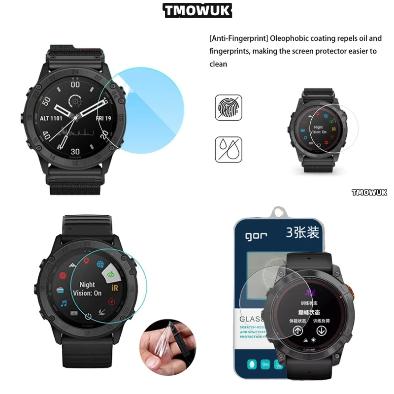 

​​9H Hardness Glass Screen Protector For Garmin Tactix 7 Pro Tactix7 AMOLED Tactix 8 51mm Tactix8 47mm - HD Clear​​