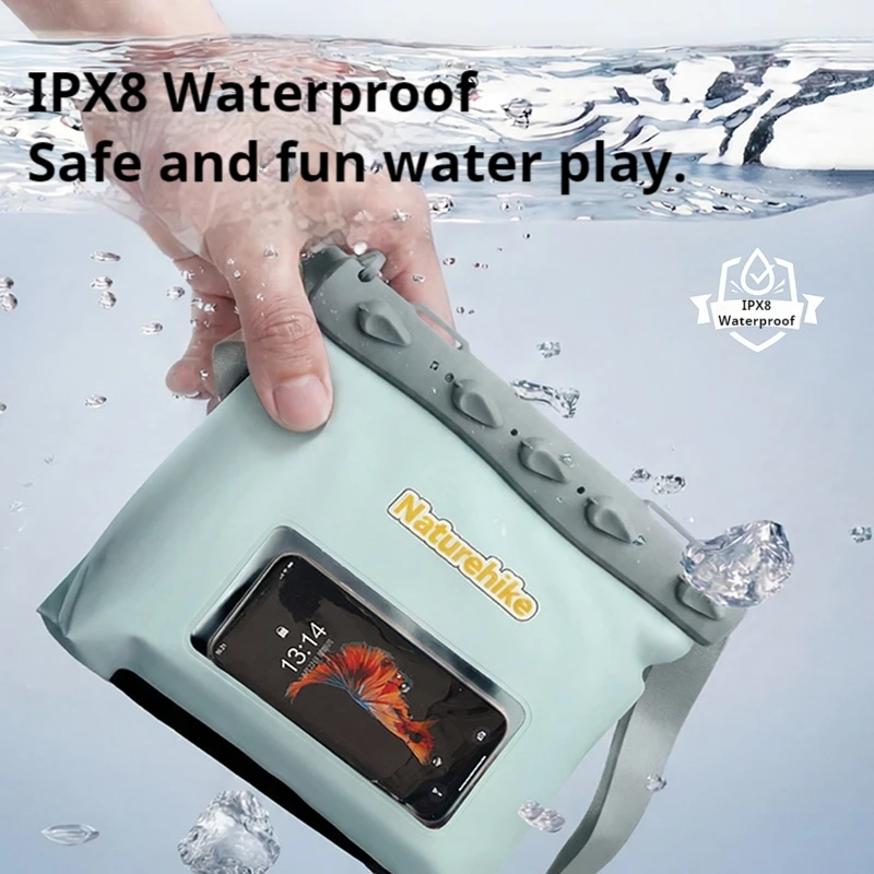 Naturehike Outdoor Multifunctional Ipx8 Waterproof Bag 2.6L/5.6L Touchscreen for Swimming Drifting Surfing Beach Vacation Travel