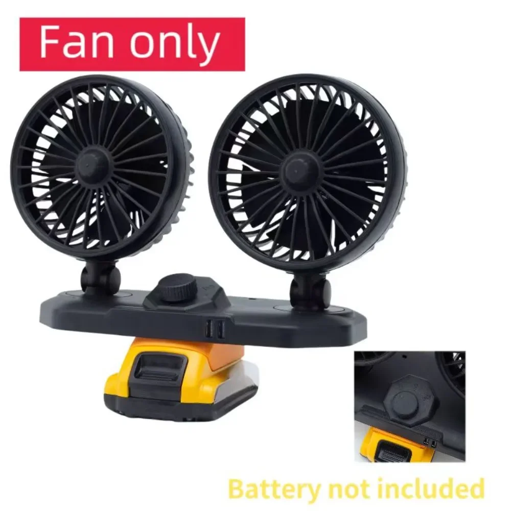 

For Dewalt 18V Cordless Portable Outdoor Field oOperation 2-speed Dual head Fan With USB Mobile Phone Charging Port(no Battery)