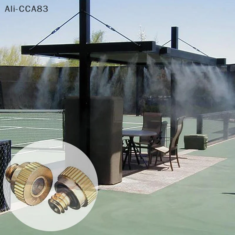 10PCS เกลียวทองเหลือง Misting หัวฉีด 0.2/0.3 มม.ปากน้ํา Mister อะไหล่หมอกหัวฉีดสําหรับ Patio Misting ระบบกลางแจ้ง Cooling