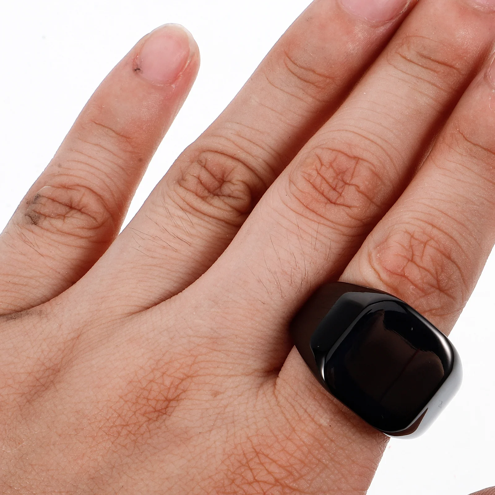 

Stainless Steel Titanium Steel Square Ring For Men Fashionable Retro Jewelry Stylish Male Accessory Vintage Punk Creative