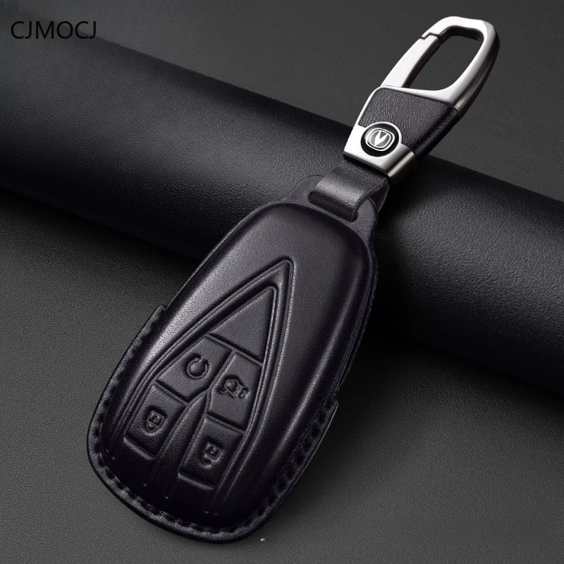 Premium Genuine Leather Key Cover Case for Changan CS75 Plus/CS55 Plus/Eado/CS35 Plus/X5/Oshan X7/UNI-T (2024) - Key Fob Shell