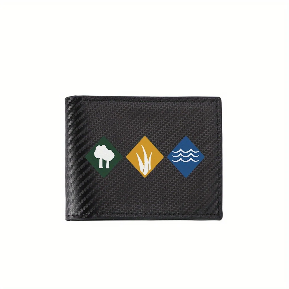 Trees plants waves yellow blue green Men's Wallets Simple Business Modern Stylish Printing Design Gifts For Father Boyfriend Chr