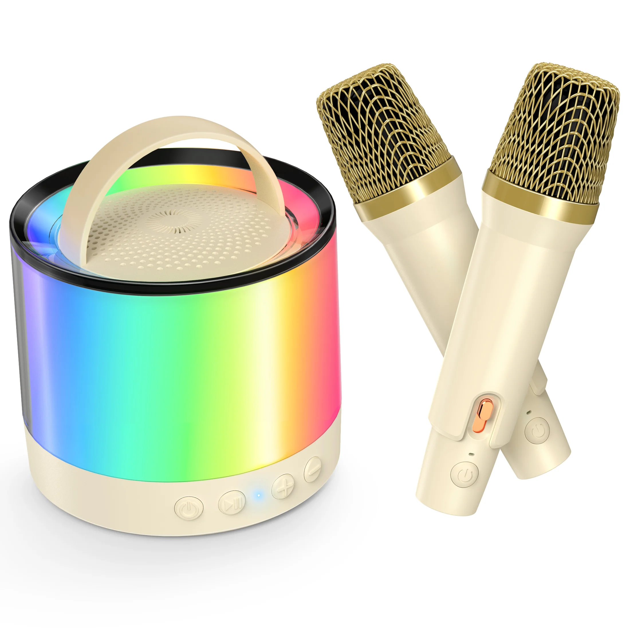 BlitzMax-altavoz de Karaoke para niños, Mini máquina de Karaoke con 2 micrófonos inalámbricos, bluetooth, altavoz para cantar, regalos de cumpleaños