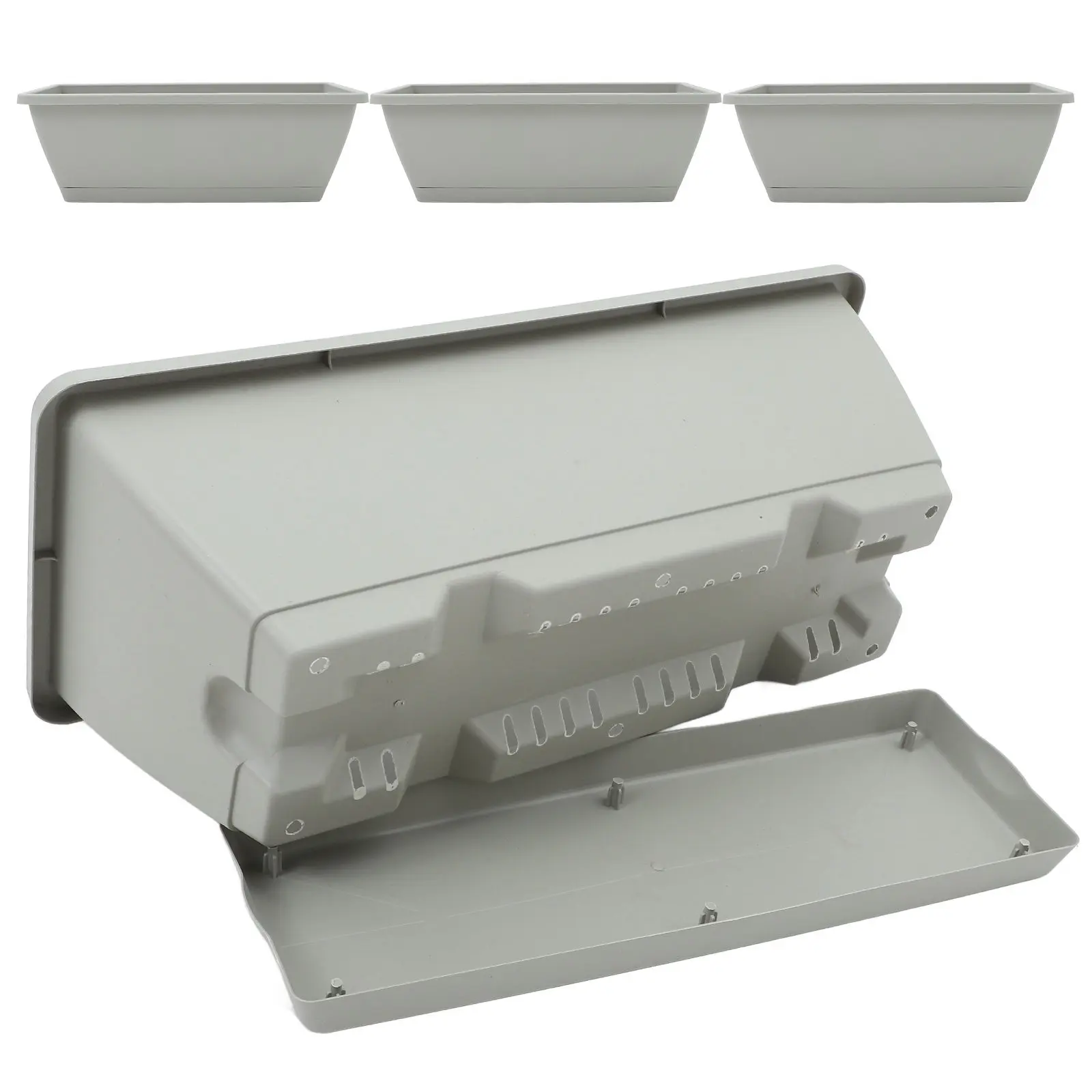 

Набор из 4 прямоугольных кашпо из прочной смолы для цветов, овощей, трав, суккулентов, для сада, улицы и дома