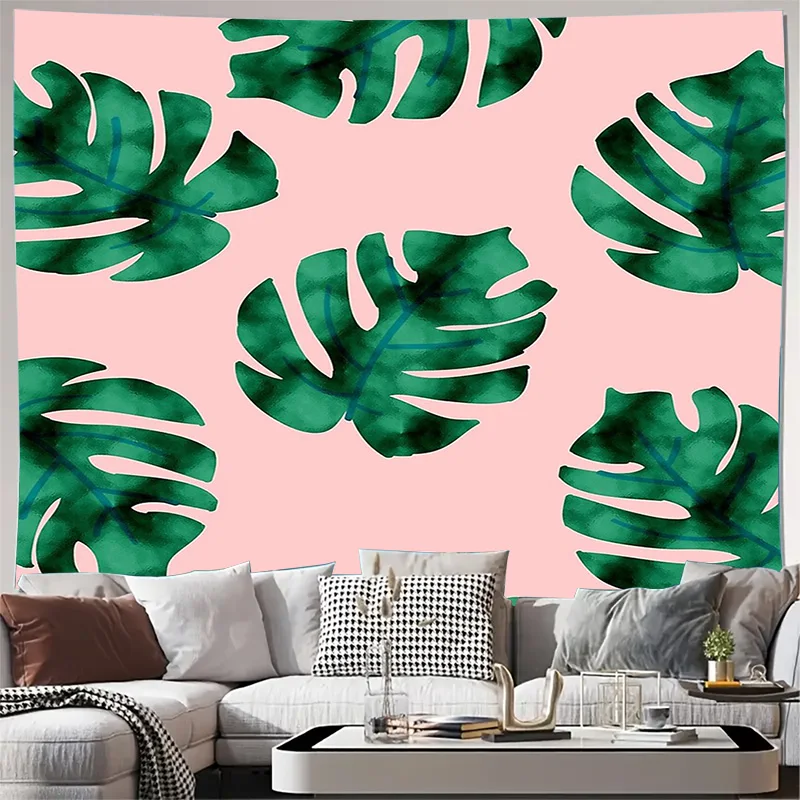 

Богемный гобелен, настенный природный тропический лист, лес, декор стен, эстетический фон для спальни, гостиной, домашнего декора