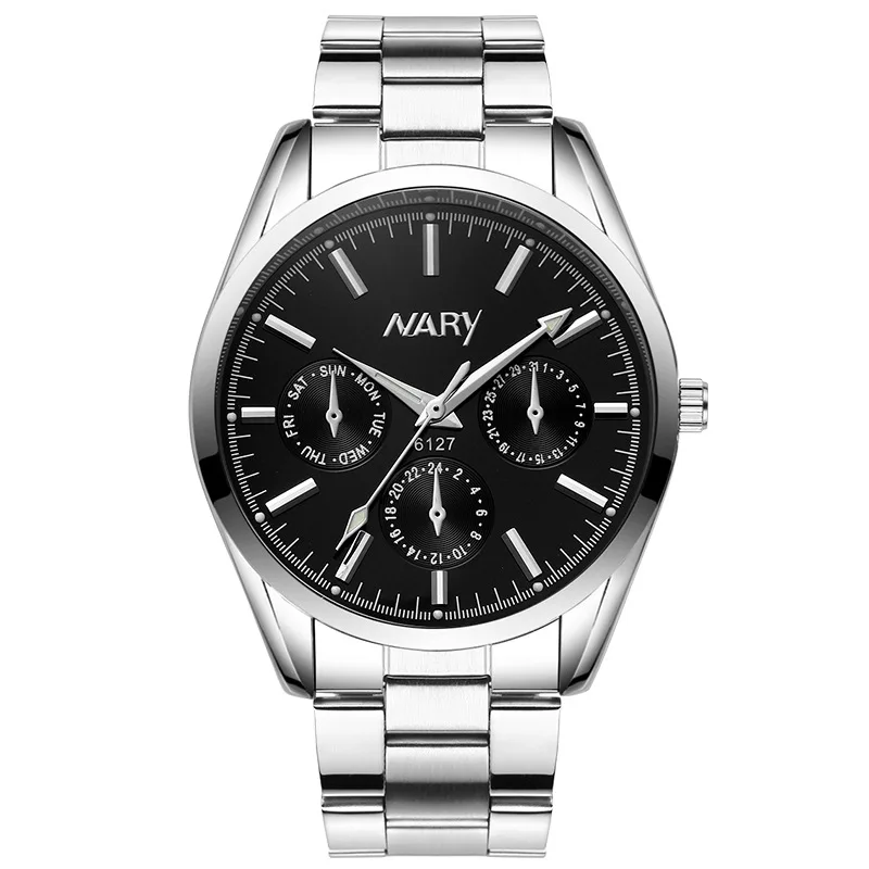 Fashionable men's watch with large dial and men's quartz watch