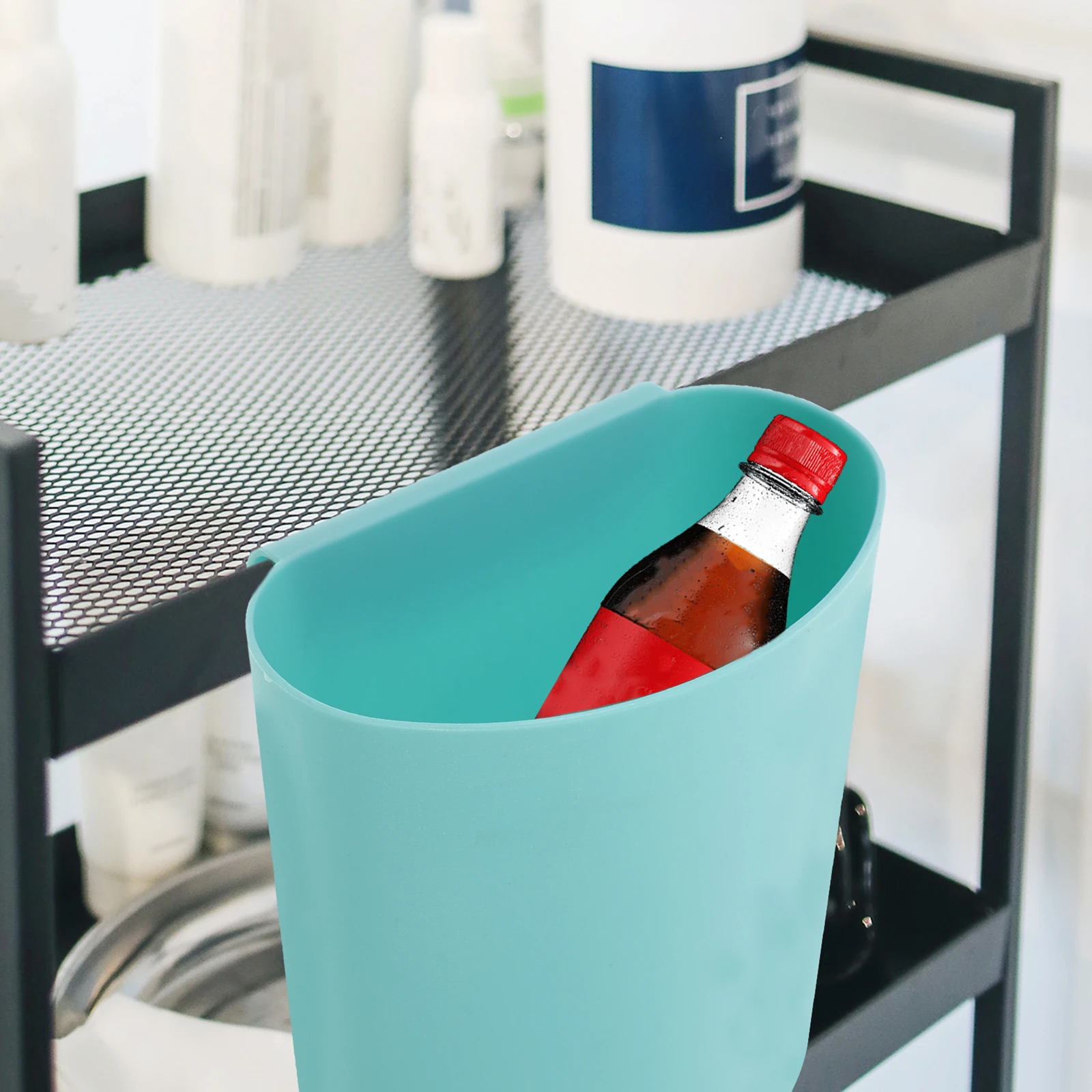 

6pcs Storage Baskets Hanging Cup Holder Rolling Cart Accessories Kitchen Tableware Organizer Portable Large Capacity Sundries