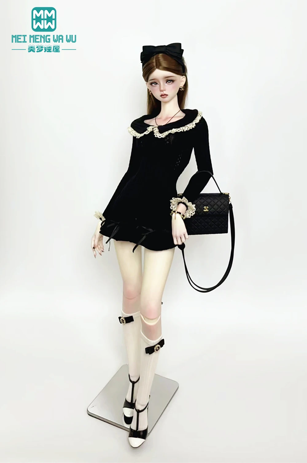 Fits 43-60cm 1/3 1/4 DD SD MSD Doll fashion knitted dress, available in pink blue gray black white