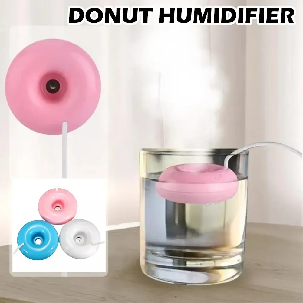 Mini Donut Negative Ion Humidifier USB Round Household Air Purifier for Home Office Desktop Donut Steam Diffuser Mini Sprayer