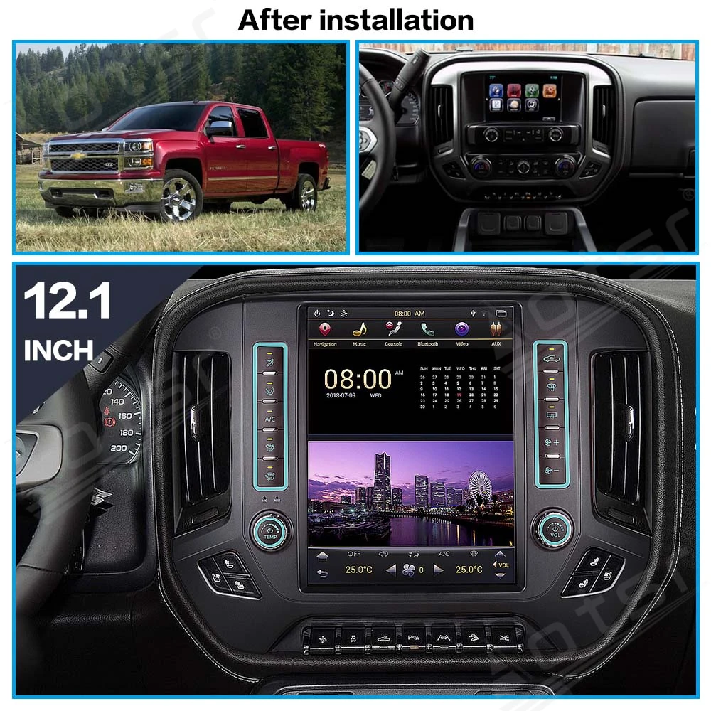 12.1 Inch For Gmc Sierra 2015-2018  Wifi Dsp Android 9 Style Px6 Car accessories Gps Navigation Multimedia Player Radio carplay