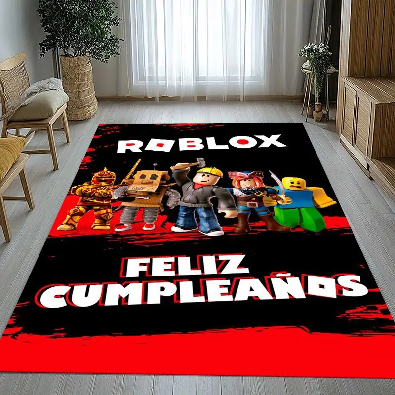 UGC Style R-Robloxs Game Cartoon Soft Non-Slip Large Area Rug for Living Room,Bedroom Playroom Carpet Mat for Sofa,Home Decor