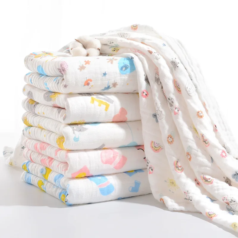 Class A Seersucker Washed Cotton Thickening 12 Layers Gauze Blanket Newborn Baby Six-Layer Gauze Bath Towel Covering Blanket