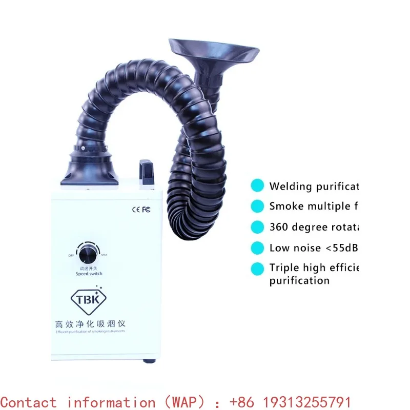 

【2026】Soldering Smoke Purify Machine Smoke Absorber Fume Extractor TBK 618 Solder Smoking Instrument Mobile Small Dismantling