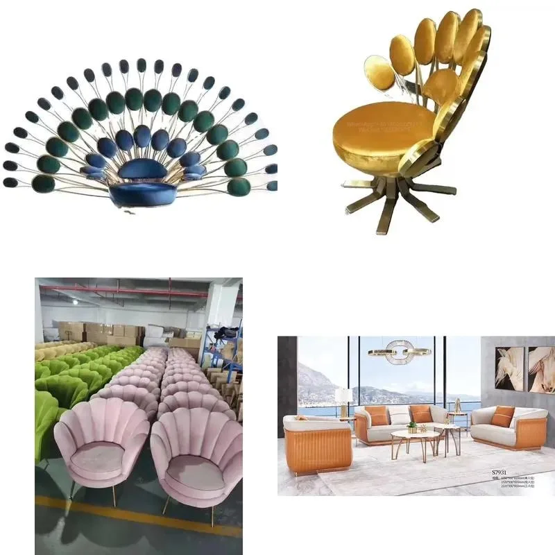 High quality modern gold metal stainless steel sofa sofa set simple luxury style living room office