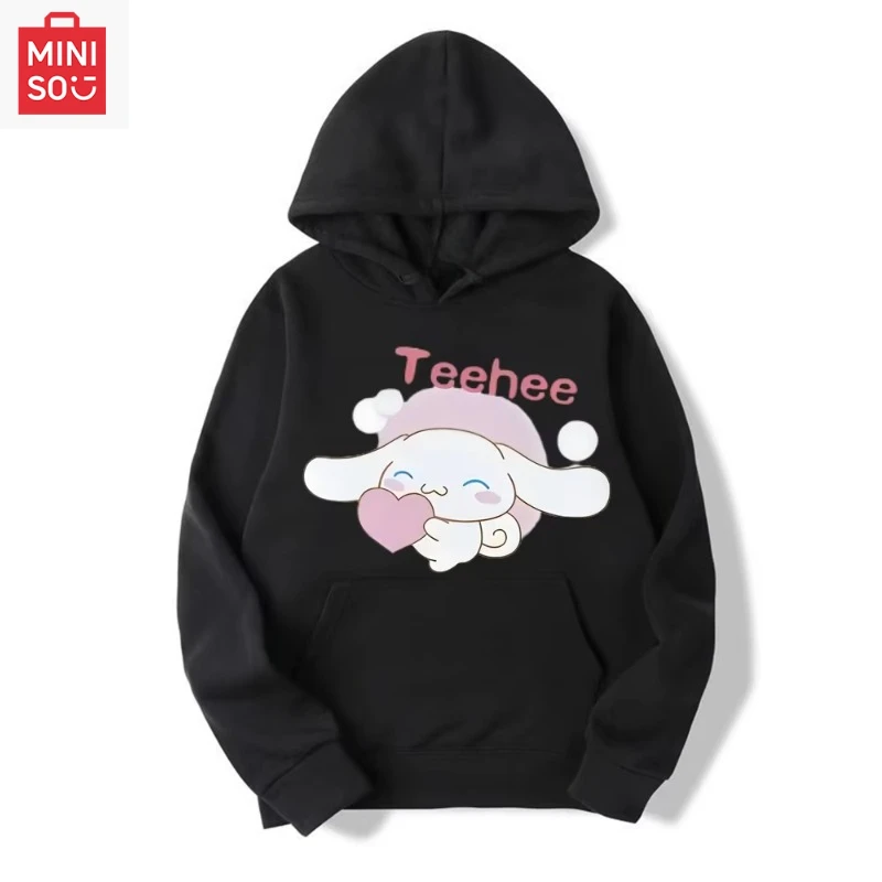 

Новинка 2025, милая свободная толстовка с капюшоном из мультфильма Cinnamoroll, платье подруги для девочек, платье для пары, повседневное модное универсальное пальто с капюшоном