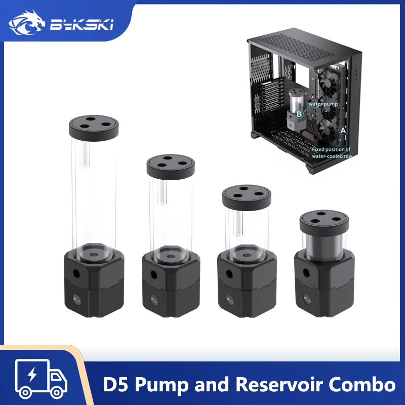 

Bykski D5 Pump and Reservoir Combo Kit, Max Flow 750L/H Output Lift 4.5M With PWM Speed Regulation Water Cooling Set