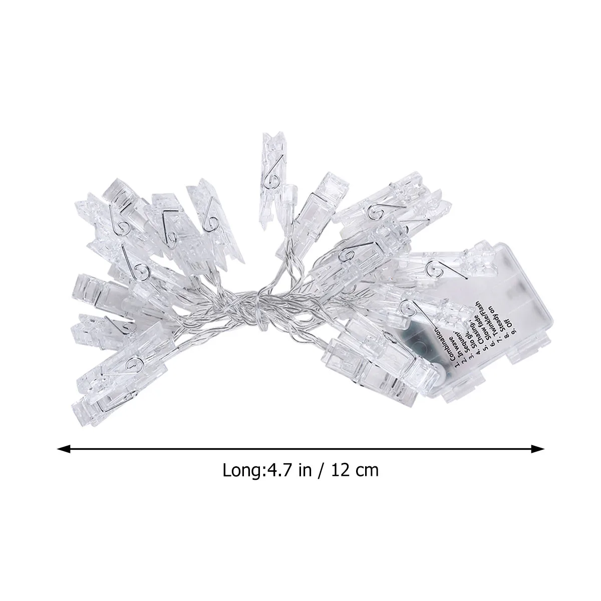 

Photo Clip String Lights 20 LED Warm White Portable Decorative Lighting for Home Party Festival Gallery Display