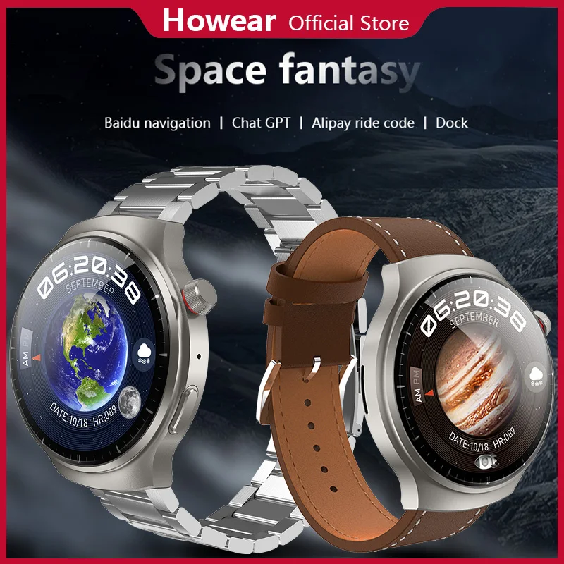 

Smart Watch Men 2025 Smartwatch Chat GPT Alipay NFC Howear HW6 MAX Outdoor Sport Bluetooth Call Music Controller Voice Assistant