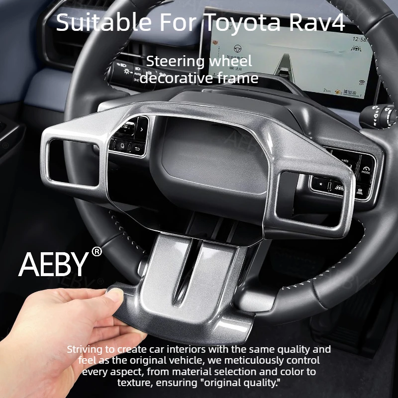 

For Toyota Rav4 2026 Steering wheel trim,style decorative frame stickers,Car accessories,Steering wheel decorative frame