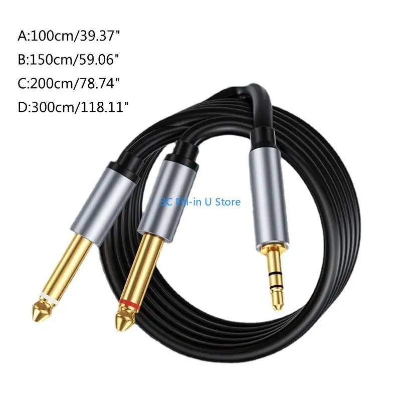 G8TA Aluminum Alloy 6.5mm to 3.5mm Cable Dual Channel Splitter Cord for Sound