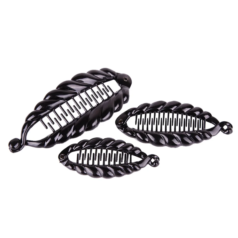 Simple Black Ponytail Holders for Women Girls Fish Shaped Hair Clips Claws Banana Clips Crabs Women Hair Styling Tools Wholesale