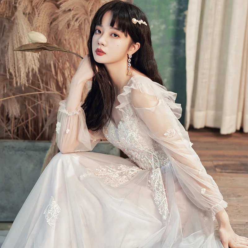 Bequemes, leichtes, durchsichtiges, dünnes Abendkleid für Damen, Abschlussfeier, Geburtstag, Abschlussball, Bankett-Abendkleid