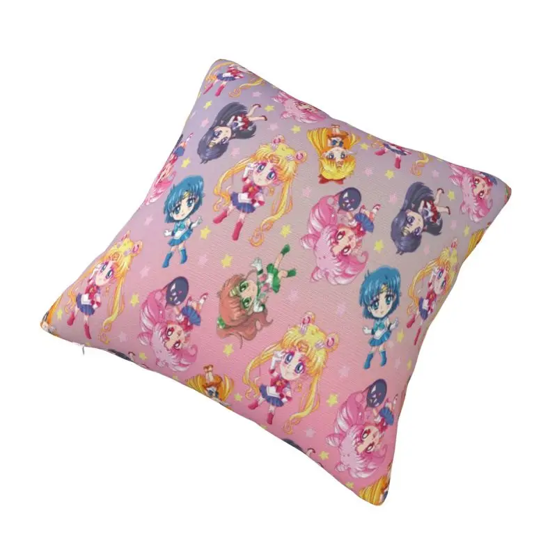 Custom Crystal Team Pattern Modern Pillow Cover Sailor Moon Cushions Cover for Sofa