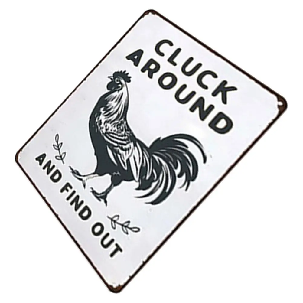 Rustic Metal Chicken Coop Sign Around Find Out Vintage Style Farmhouse Decor Backyard Garden Weatherproof Outdoor Sign
