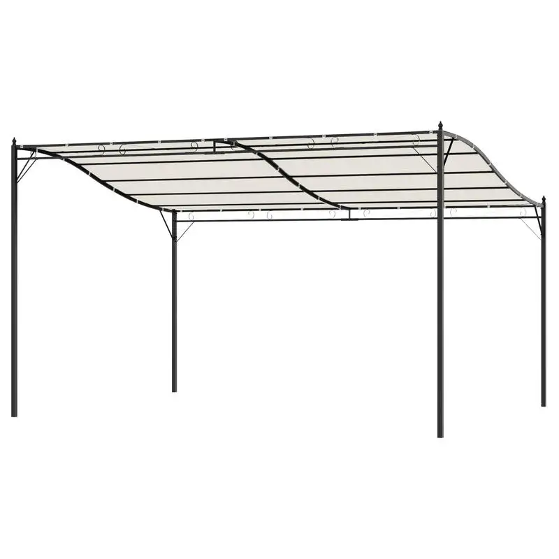 

Outsunny 10' x 13' Outdoor Pergola Gazebo, Steel Patio Canopy with Weather-Resistant Fabric and Drainage Holes, Cream White