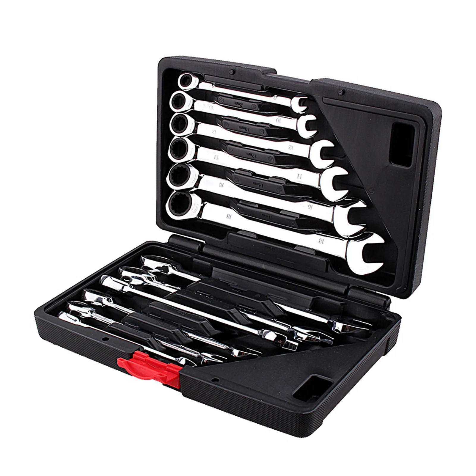 

12pcs Fixed Spanners Ratchet Wrench Hand Tool Set Kit 8-19mm