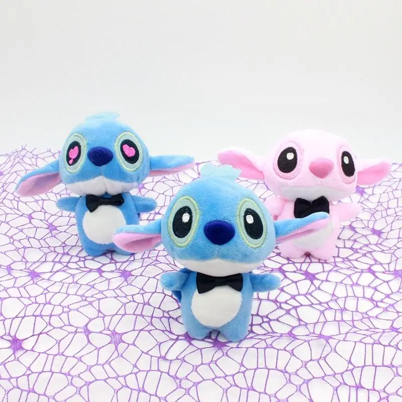 Kawaii Disney Stitch Plush Doll Keychain Anime Cartoon Plush Pendant Stuffed Toys Backpack Car Key Decoration Pendant Girl Gifts