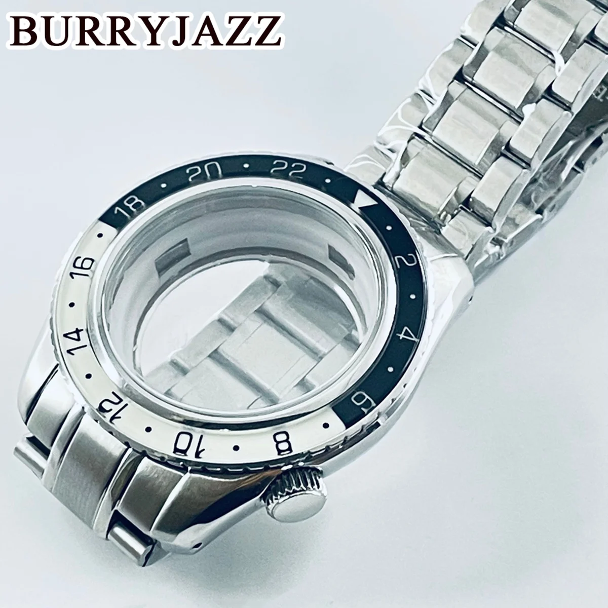 BURRYJAZZ 45 مللي متر NH34 تعديل C3 لومينوساس GMT تاي تشي حلقة ساعة ميكانيكية مقاوم للماء الفولاذ المقاوم للصدأ ساعة اكسسوارات