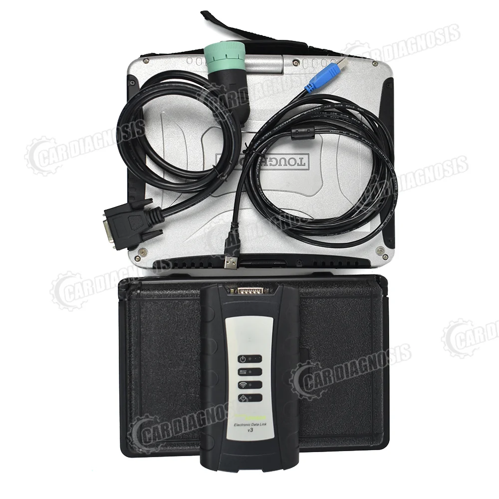 

V5.3 Agriculture Construction Electronic Data Link EDL V3 Diagnostic kit Service Advisor EDL V3 scanner tool+CF19 Laptop