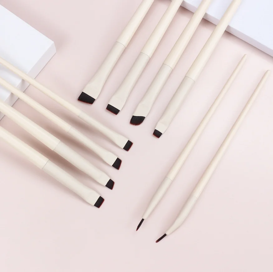10pcs Eye Makeup Brushes Set Private Label Eyeshadow Brush Makeup Brush White Ultra Soft Eyeshadow Eyeliner Makeup Tool 10 sets