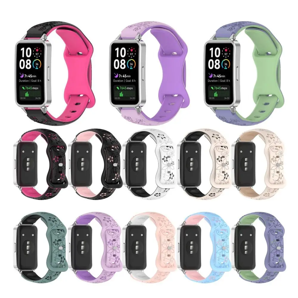 

High Quality Silicone Wrist Strap Replaceable Soft Band Belt Adjustable Bracelet for Huawei Band 10 8 9 Universal