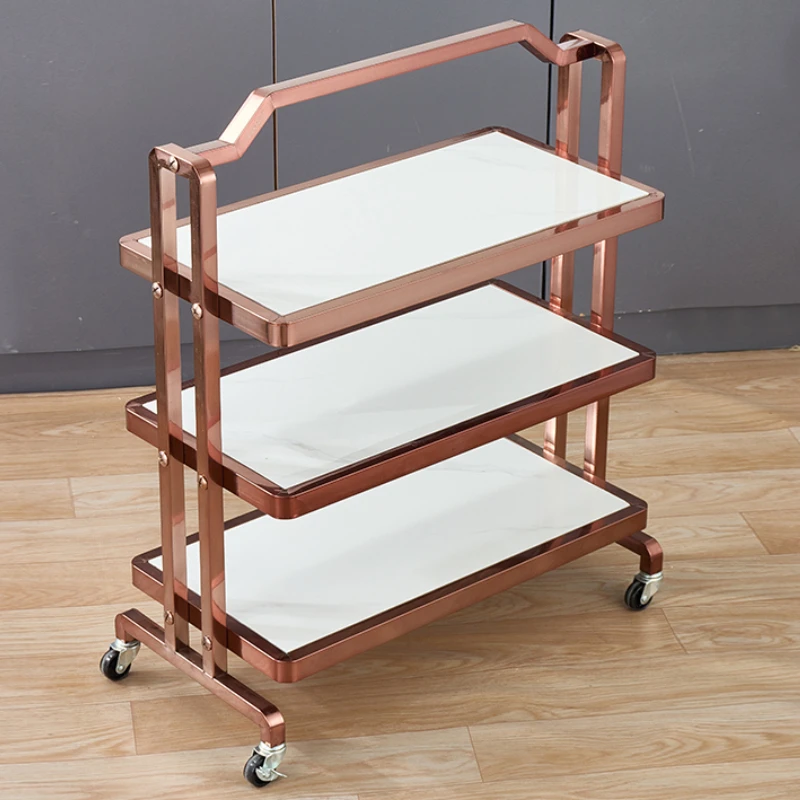 Luxury Living Room Trolley Cosmetic Hair Salon Multifunctional Folding Cart Station Shopping Beauty Carro Ruedas Decor Furniture