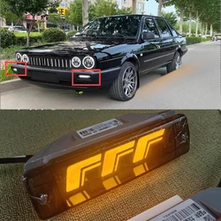 For Volkswagen old Santana modified LED front bumper lights yellow light running water turn signal Lamp fog lights