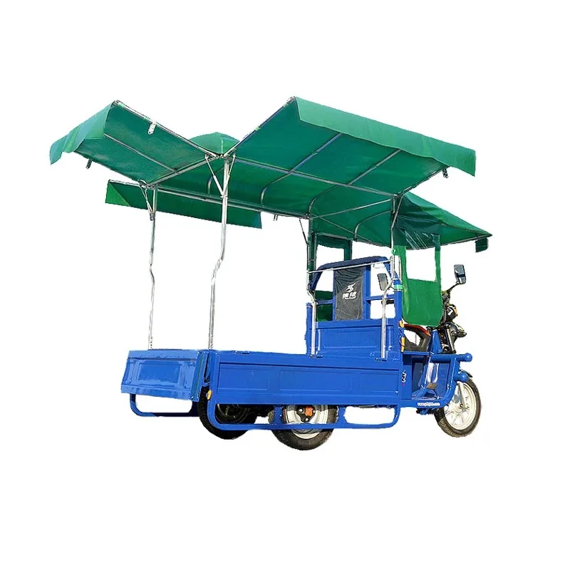 Battery electric tricycle canopy new fully sealed front rain curtain shelf fully closed carport