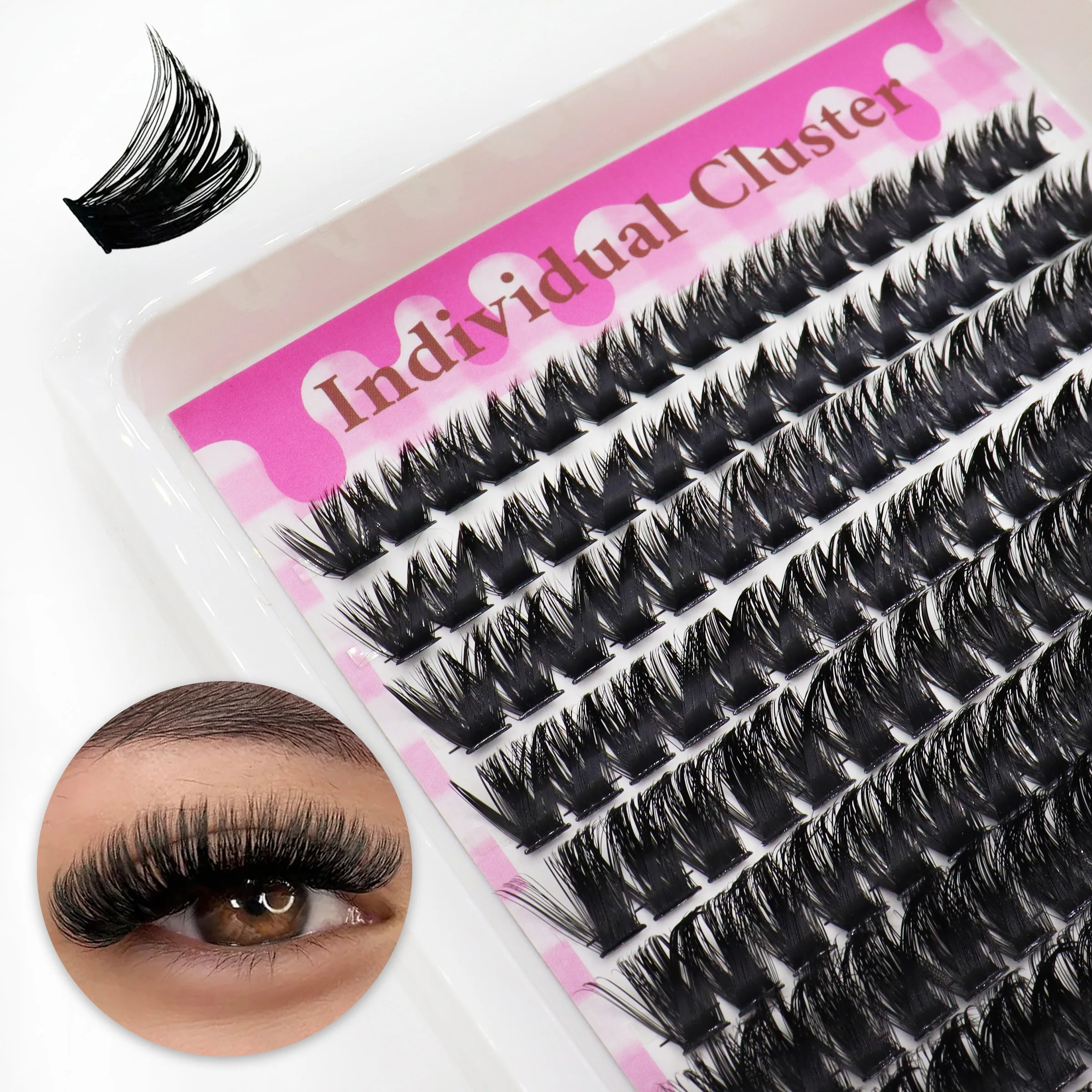 European Style 120D 160D 200D Segmented Cluster Lashes DIY Self Application Soft Curly High Quality