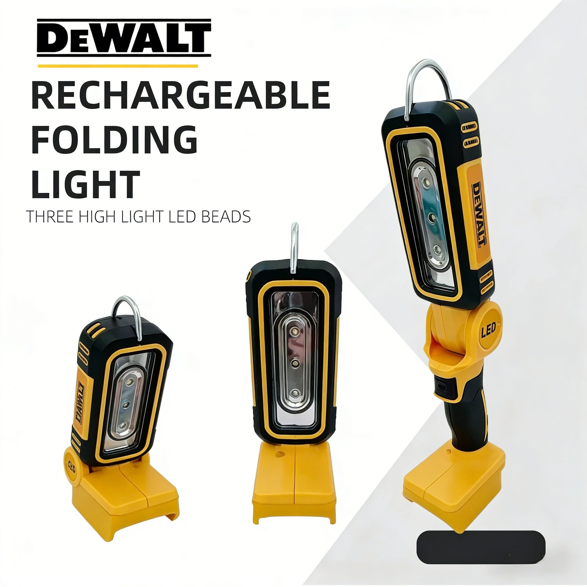 

Портативный кемпинговый фонарь DEWALT для аккумуляторов DEWALT, 90 градусов, аварийный фонарик, складной рабочий фонарь, электроинструмент