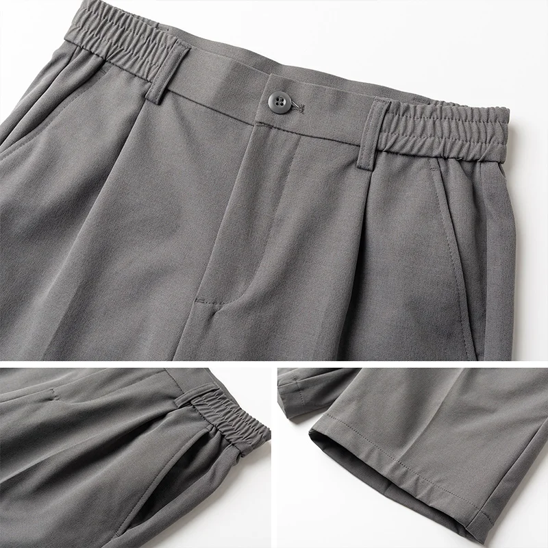 Men's Summer New Suit Shorts Korean Style Casual High-End Wrinkle-Free Straight Slim Fit Five-Point Pants Trendy