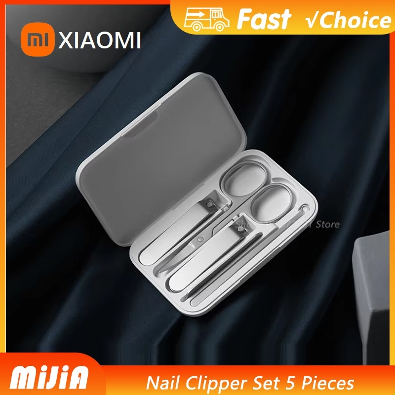  Xiaomi MIJIA Nail Clipper Set 5Pcs Stainless Manicure Pedicure Nail Clipper Cutter Nail File Ear Pick Professional Beauty Tools 